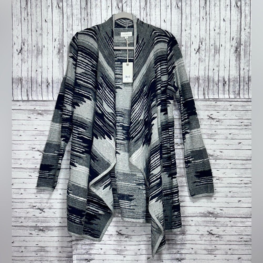 Lucky Brand Aztec Drape Front Cardigan